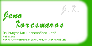 jeno korcsmaros business card