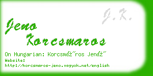 jeno korcsmaros business card